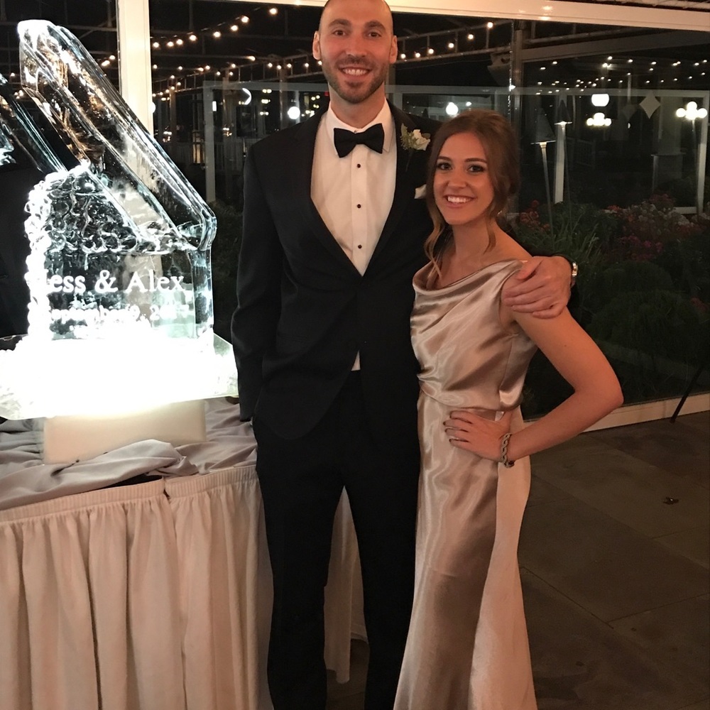 Gold Jenny Yoo bridesmaid dress